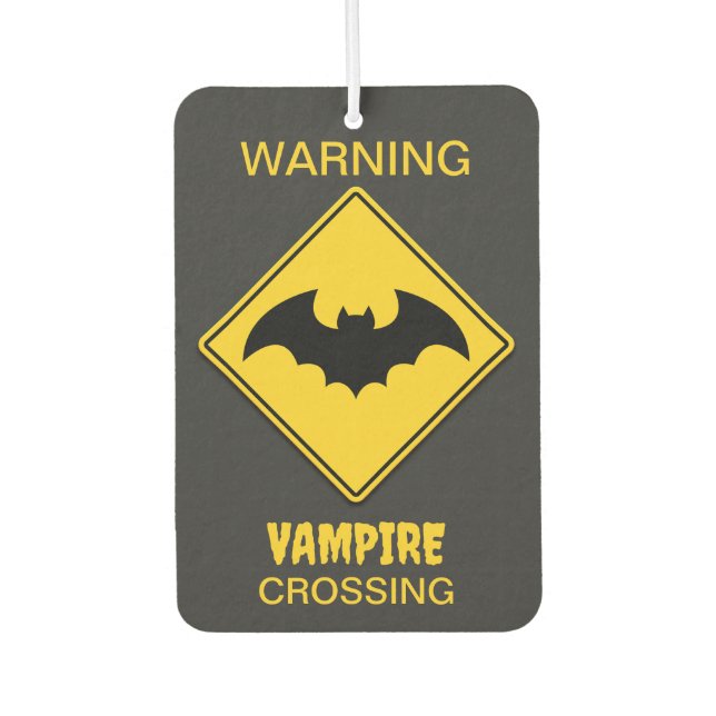 Vampire Bat Warning Halloween Air Freshener (Front)