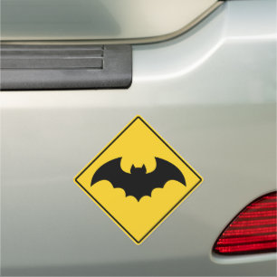 Vampire Bat Warning Halloween Car Magnet