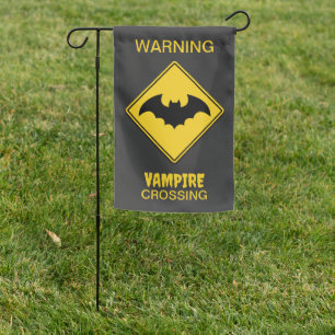 Vampire Bat Warning Halloween Garden Flag