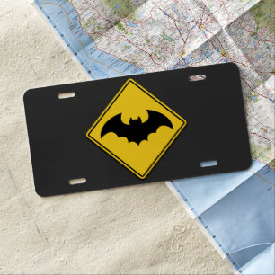 Vampire Bat Warning Halloween License Plate