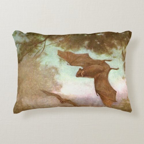 Vampire Bats by CE Swan Vintage Wild Animals Accent Pillow