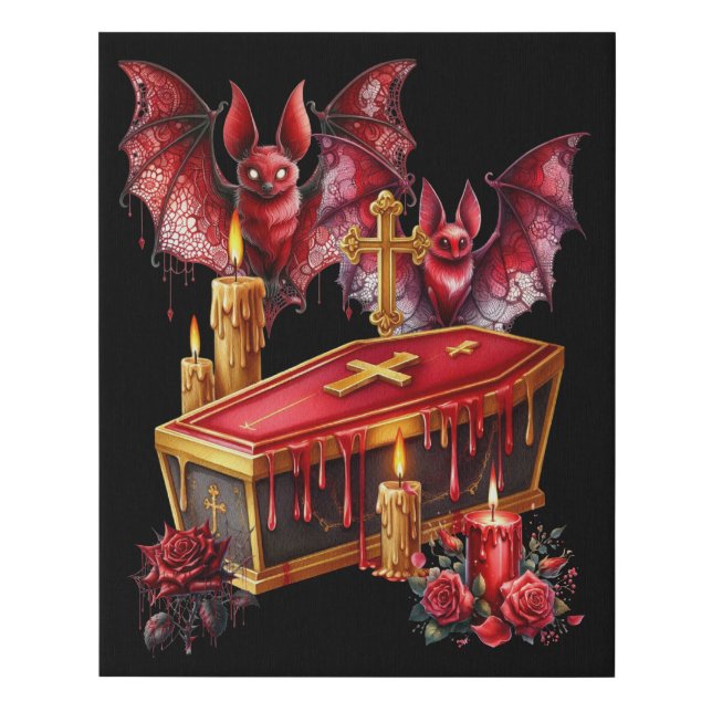Vampire Bats Faux Canvas Print (Front)