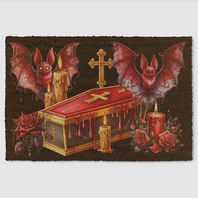 Vampire Bats Fiber Doormat (Front)