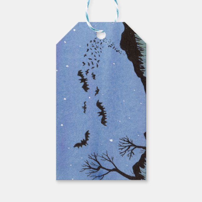 Vampire Bats Halloween Gift Tags (Front)