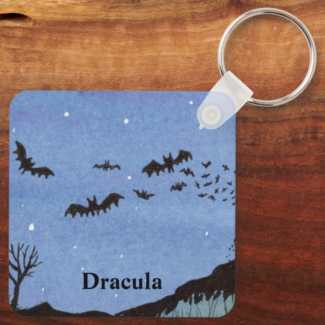 Vampire Bats Halloween Keychain (Back)