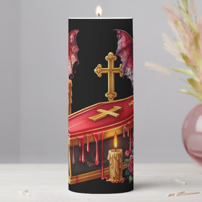 Vampire Bats Pillar Candle (In Situ)