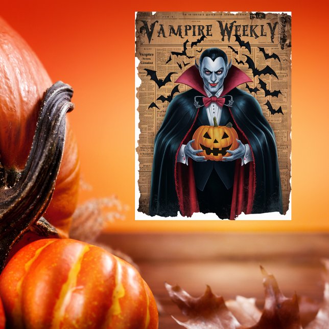 Vampire Bats Vintage Style Halloween Newspaper Poster (Creator Uploaded)