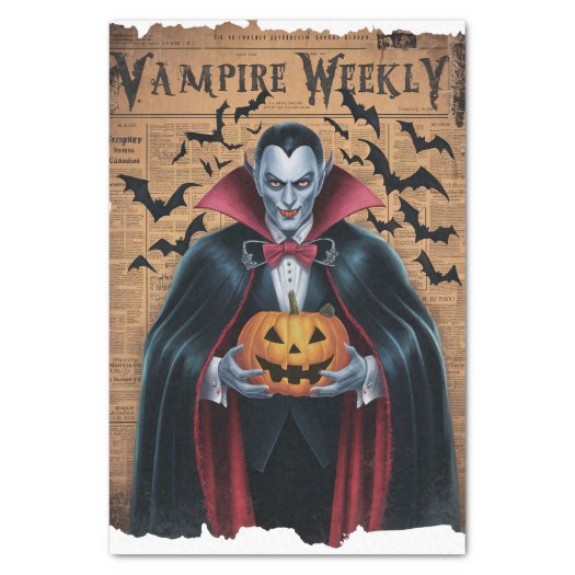 Vampire Bats Vintage Style Halloween Newspaper