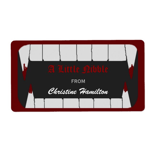 Vampire Bite Halloween Baking Labels (Front)