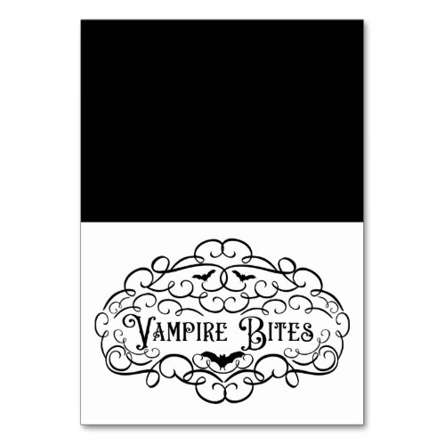 Vampire Bites Vintage Halloween Food Tent Table Number