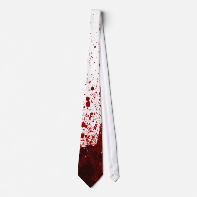 Vampire Blood Dripping Pool Crimson Red Mens Tie (Front)