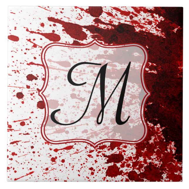 Vampire Blood Dripping Pool Monogram Display Tile (Front)