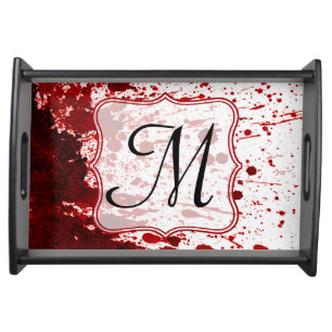 Vampire Blood Dripping Pool Monogram Serving Tray