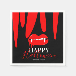 Vampire Blood Lips Halloween Birthday Party Napkins
