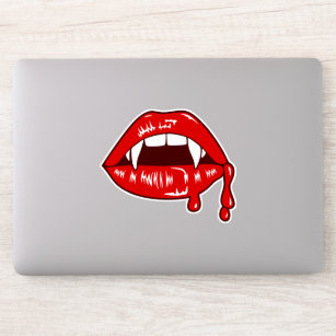 Vampire Blood Lips Red Monster Fangs Sticker