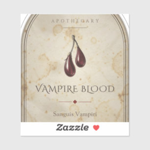 Vampire Blood Vintage Apothecary Label Sticker