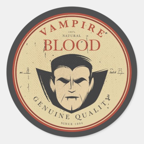 Vampire Blood Vintage Halloween Label