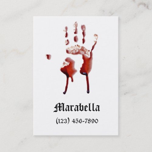 Vampire Bloody Hand Print Business Card