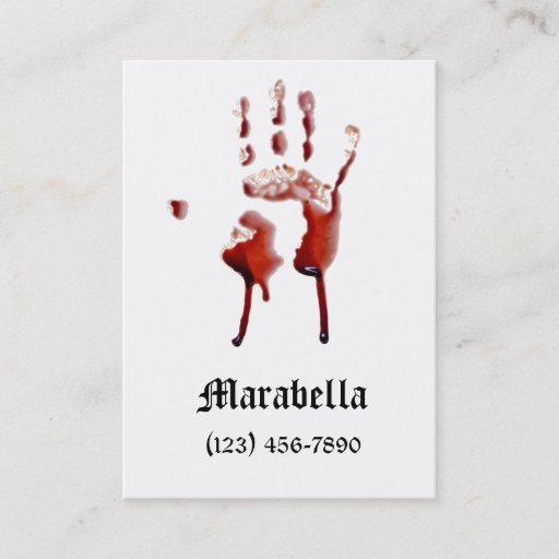 Customizable Vampire Bloody Hand Print Business Card