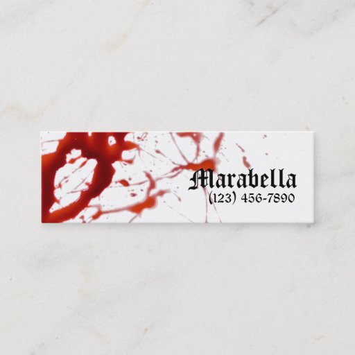 Customizable Vampire Bloody Skinny Business Card