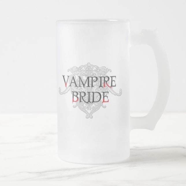 Vampire Bride Frosted Glass Beer Mug (Right)