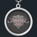 Vampire Bride Necklace<br><div class="desc">What the elegant undead wear... .to a Vampire Wedding Elegant gothic ornaments with "Vampire Bride" and "Vampire Groom" in black lettering with blood-red highlights great gift for those Vampire Lovers taking the "final" plunge or for your own Vampire Wedding.</div>