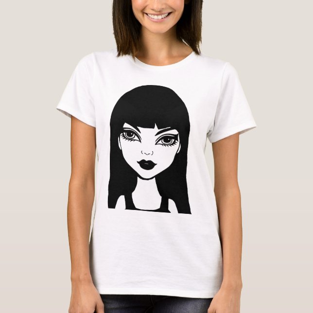 Vampire Cartoon Girl Original Art Drawing  T-Shirt (Front)