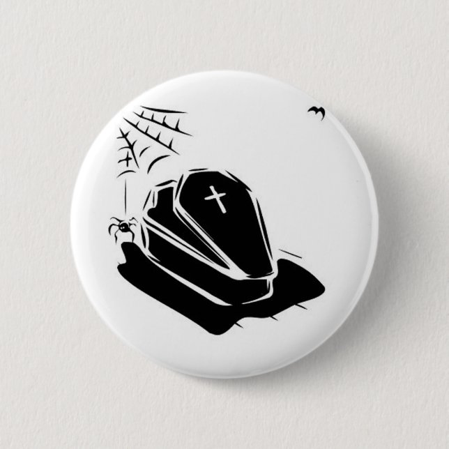 Vampire Casket Pinback Button (Front)