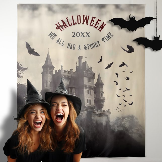 Vampire Castle Halloween Photo Booth Backdrop (Castle with bats - Perfect for your halloween backdrop)