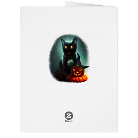 Vampire Cat and Wizard Pumpkin Halloween Surreal (Back)