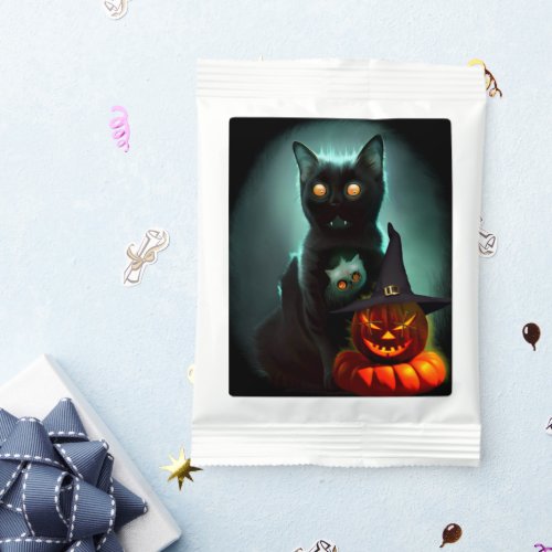 Vampire Cat and Wizard Pumpkin Halloween Surreal  Hot Chocolate Drink Mix