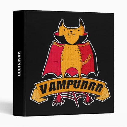 Vampire Cat Cute Cartoon Pun - Vampurrr Halloween Binder