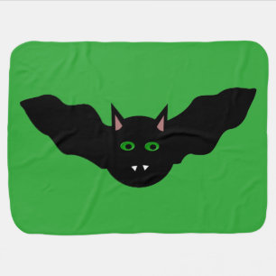Vampire Cat Faced Bat Halloween Baby Blanket