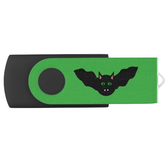 Vampire Cat Faced Bat Halloween Custom USB Drive (Front)