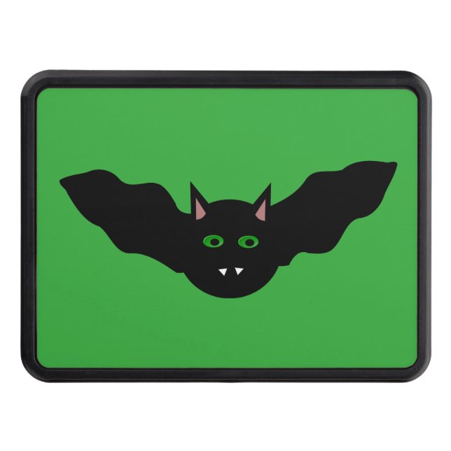 Vampire Cat Faced Bat Halloween Hitch Cover (Front)