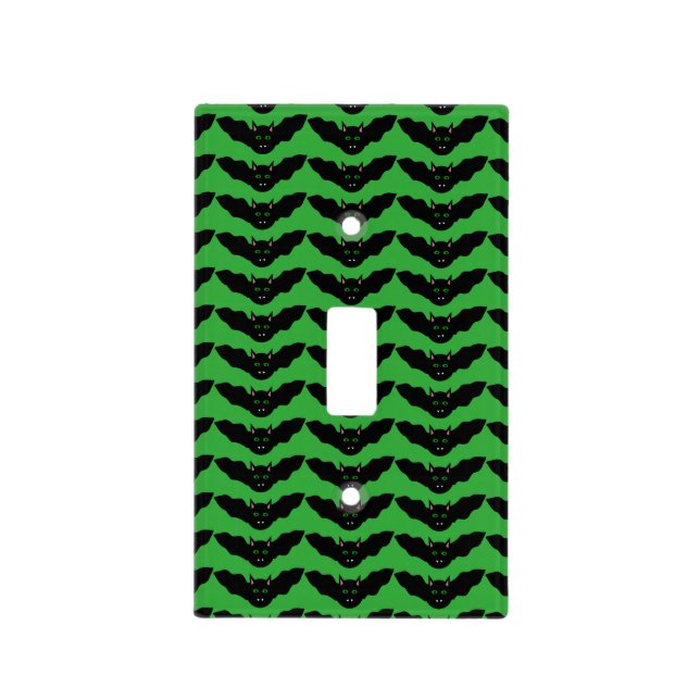 Vampire Cat Faced Bat Halloween Light Switch Cover (Front)