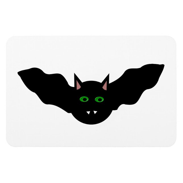 Vampire Cat Faced Bat Halloween Magnet (Horizontal)