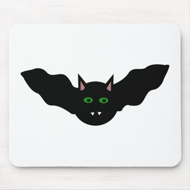 Vampire Cat Faced Bat Halloween Mousepad (Front)