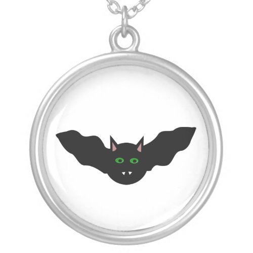 Vampire Cat Faced Bat Halloween Necklace