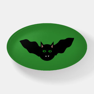 Vampire Cat Faced Bat Halloween Paperweight