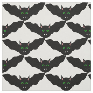 Vampire Cat Faced Bat Halloween patterned Fabric