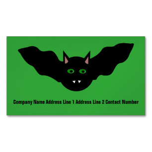 Vampire Cat Faced Bat Halloween Personalized Magnetic Business Card