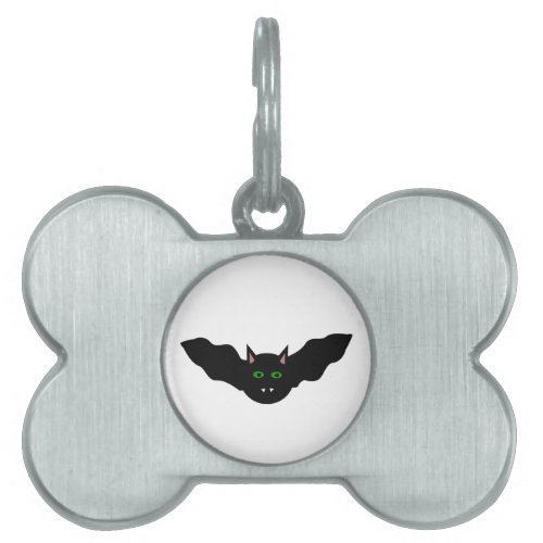 Vampire Cat Faced Bat Halloween Pet Tag