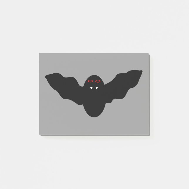 Vampire Cat Faced Bat Halloween Post it notes Pad (Front)