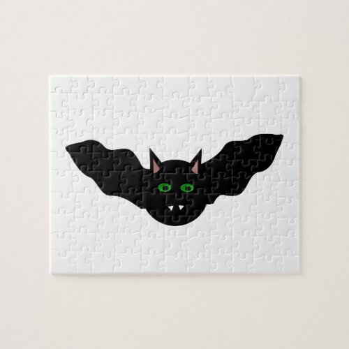 Vampire Cat Faced Bat Halloween Puzzle