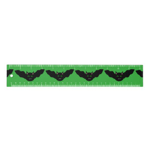 Vampire Cat Faced Bat Halloween Ruler