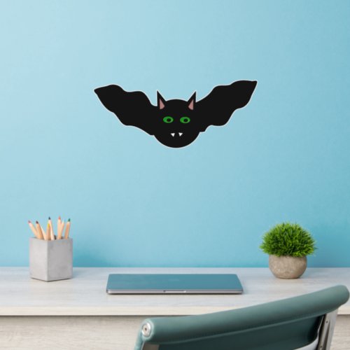 Vampire Cat Faced Bat Halloween Shaped Wall Decal