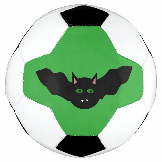 Vampire Cat Faced Bat Halloween Soccer Ball (Front)