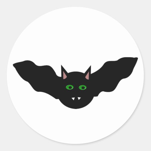 Vampire Cat Faced Bat Halloween Stickers