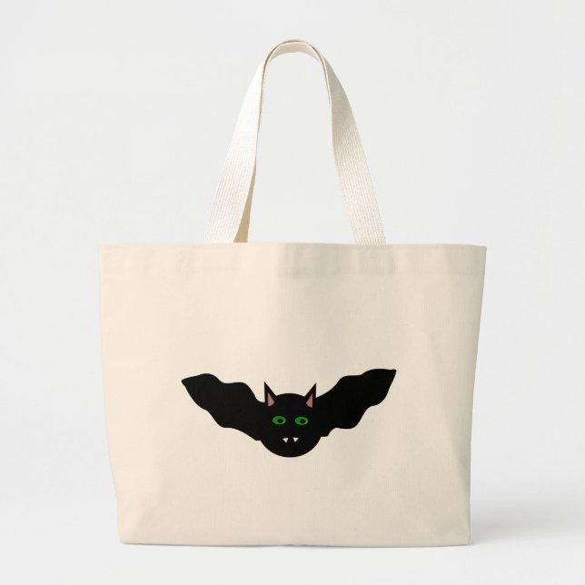 Vampire Cat Faced Bat Halloween Tote Bag (Front)
